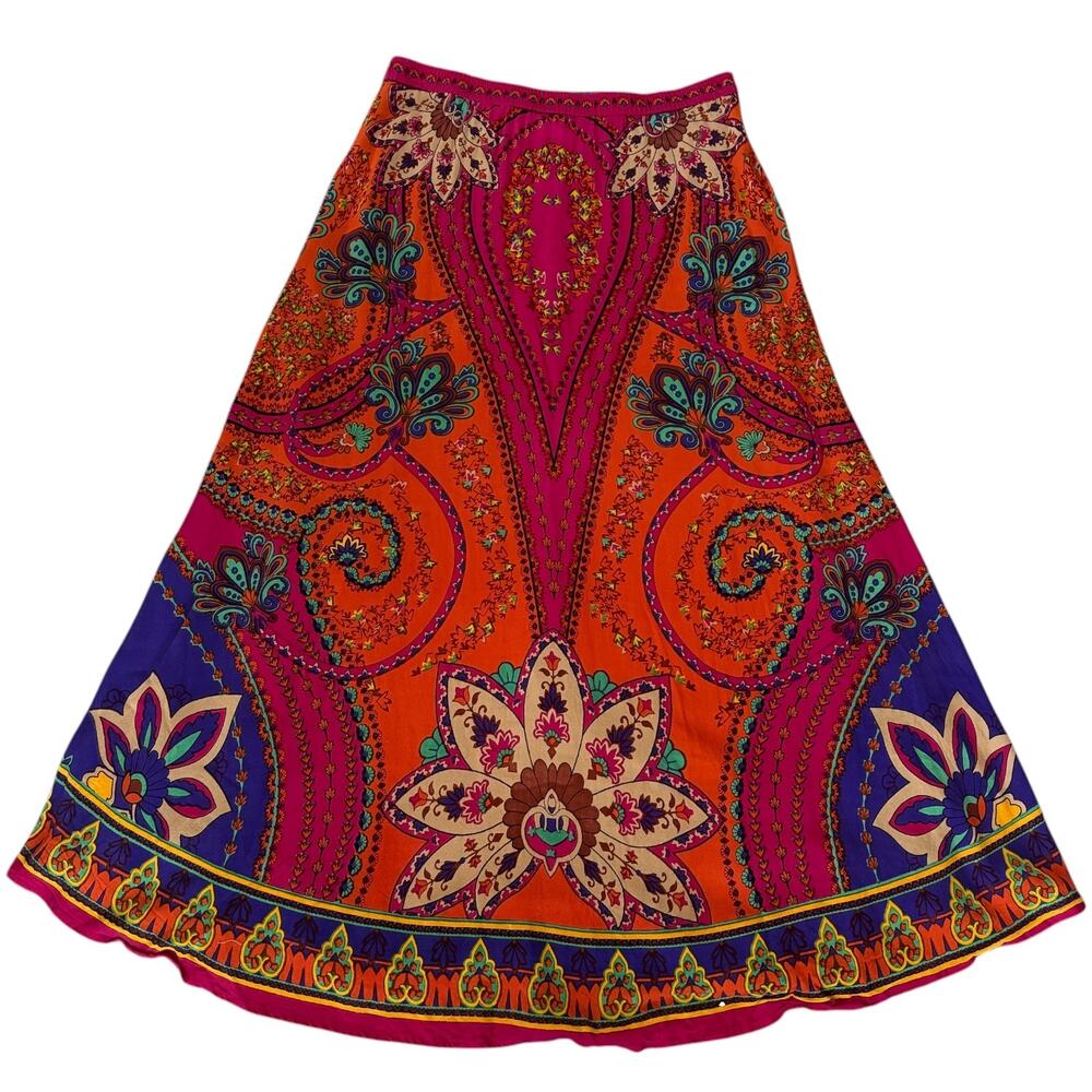 Soft Surroundings Artsy Marguerite Floral Maxi Skirt Multicolor Boho Festival L - Picture 6 of 7